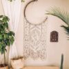 37536052 大型月亮捕夢網編織壁幔 HandMade Bohemian Moon Dreamcatcher