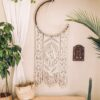 37536052 大型月亮捕夢網編織壁幔 HandMade Bohemian Moon Dreamcatcher