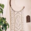 37536054 大型月亮捕夢網編織壁幔 HandMade Bohemian Moon Dreamcatcher