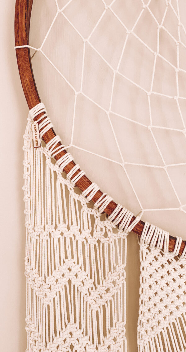 37536055 大型月亮捕夢網編織壁幔 HandMade Bohemian Moon Dreamcatcher
