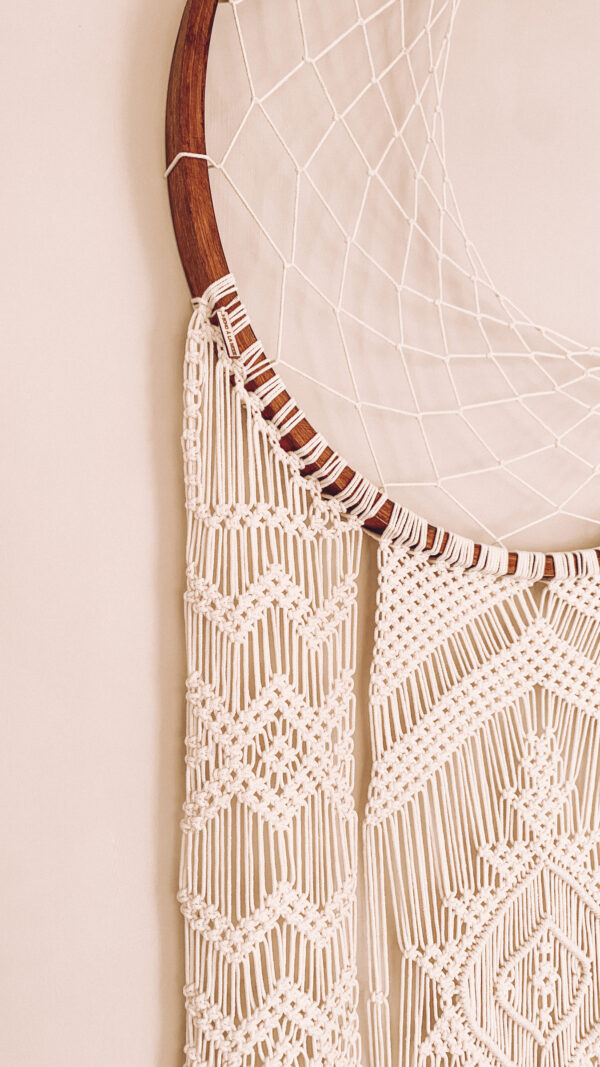 37536061 大型月亮捕夢網編織壁幔 HandMade Bohemian Moon Dreamcatcher