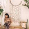 37536295 大型月亮捕夢網編織壁幔 HandMade Bohemian Moon Dreamcatcher