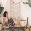 37536302 大型月亮捕夢網編織壁幔 HandMade Bohemian Moon Dreamcatcher