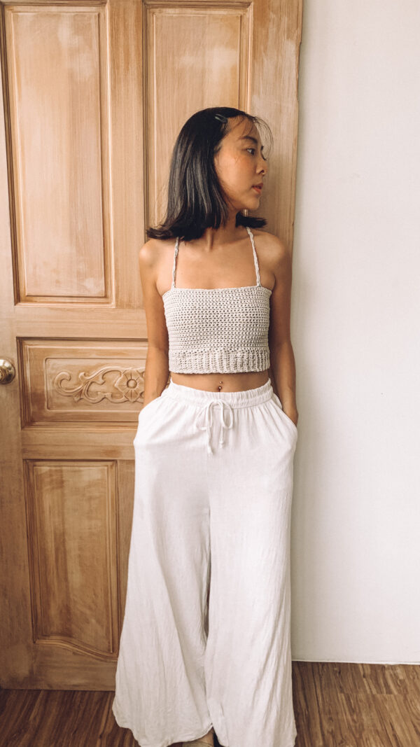 編織後交叉手工衣 Handmade Crop Top