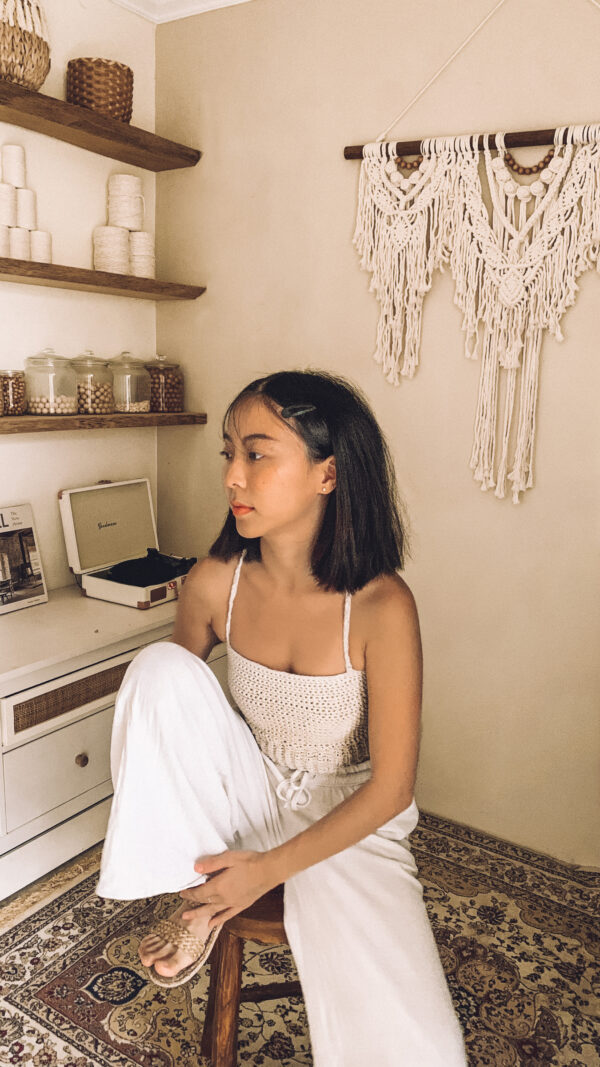 編織後交叉手工衣 Handmade Crop Top
