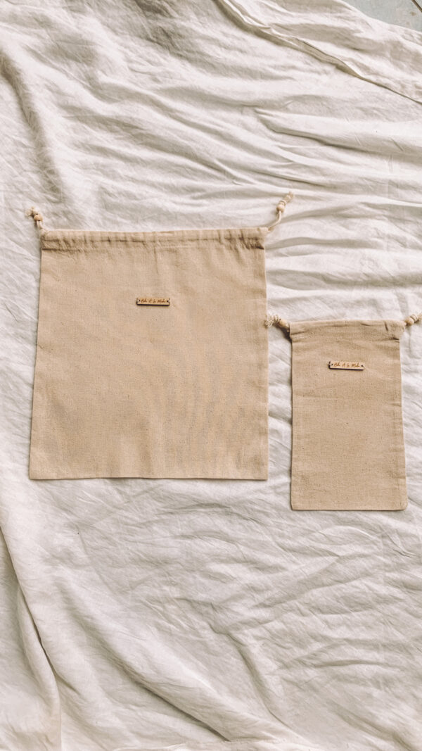 Boho品牌棉麻束口袋 （可客製刺繡姓名）