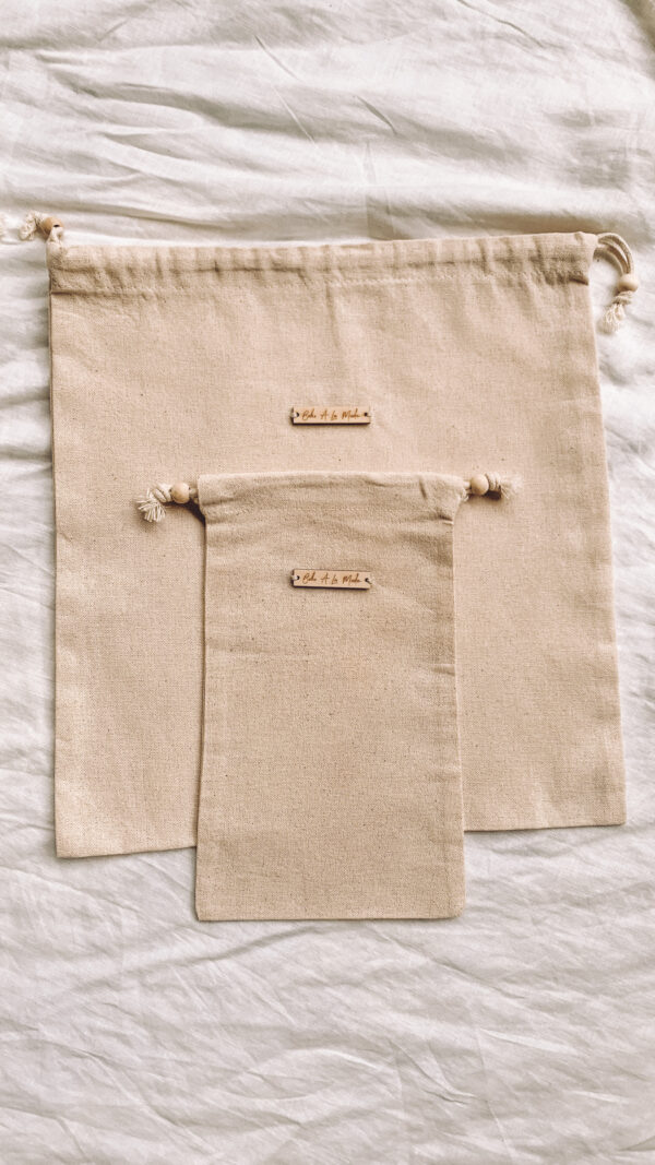 Boho品牌棉麻束口袋 （可客製刺繡姓名）