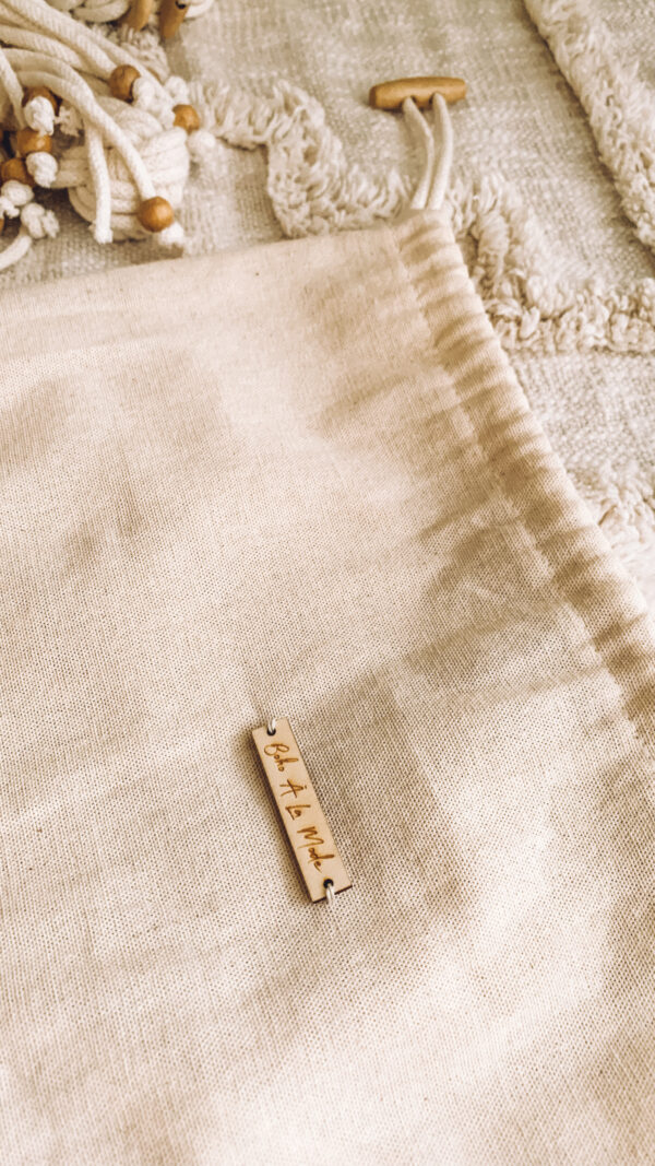 超大容量肩背棉麻束口袋 （可客製刺繡姓名）